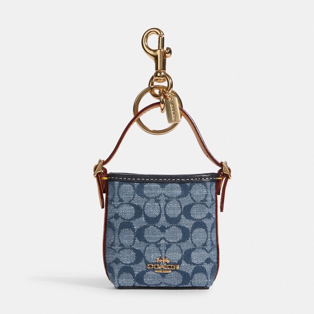 ♥ Coach Mini Val Duffle Bag Charm In Signature Chambray ♥